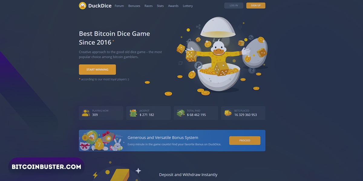 DuckDice Homepage