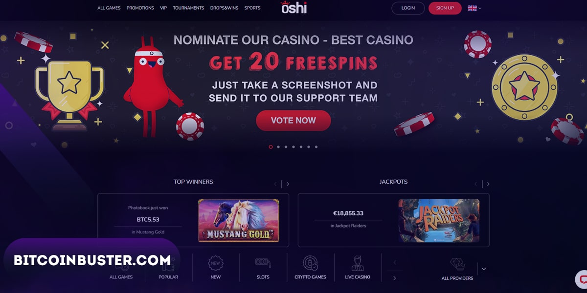 Homepage Oshi Casino 