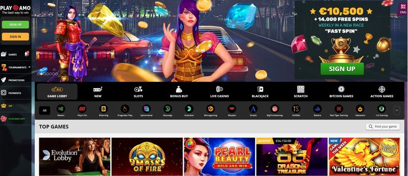 playamo casino homepage
